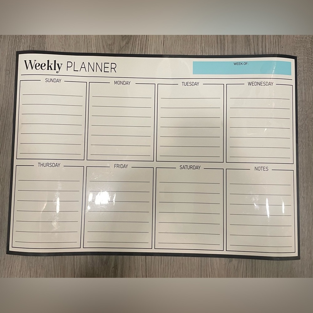 Magnet Erasable Weekly Planner with Blue and White Design